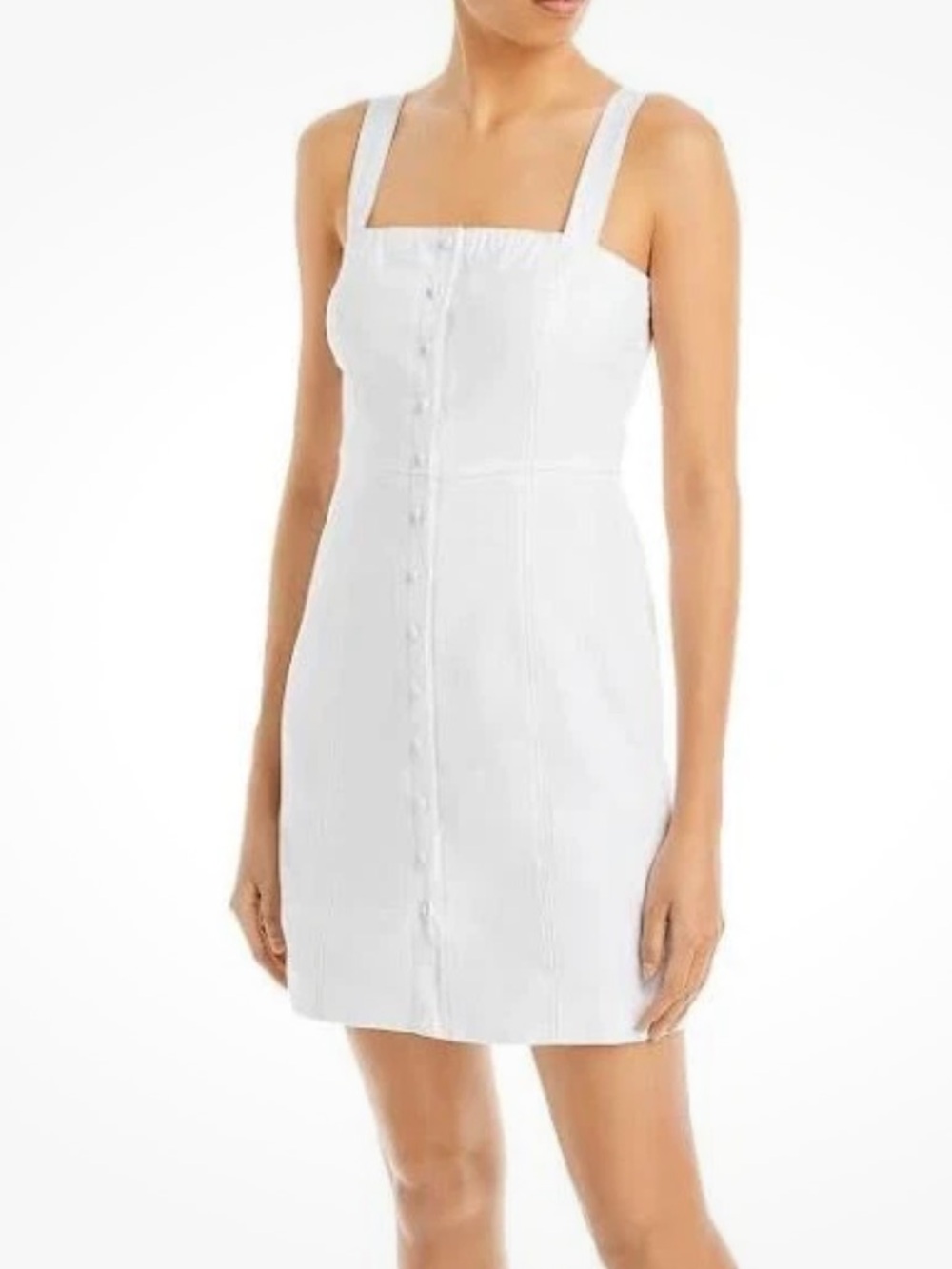 Theory Kayleigh B TS Soft Crunch Mini Dress Button Front Linen White size 2 $275